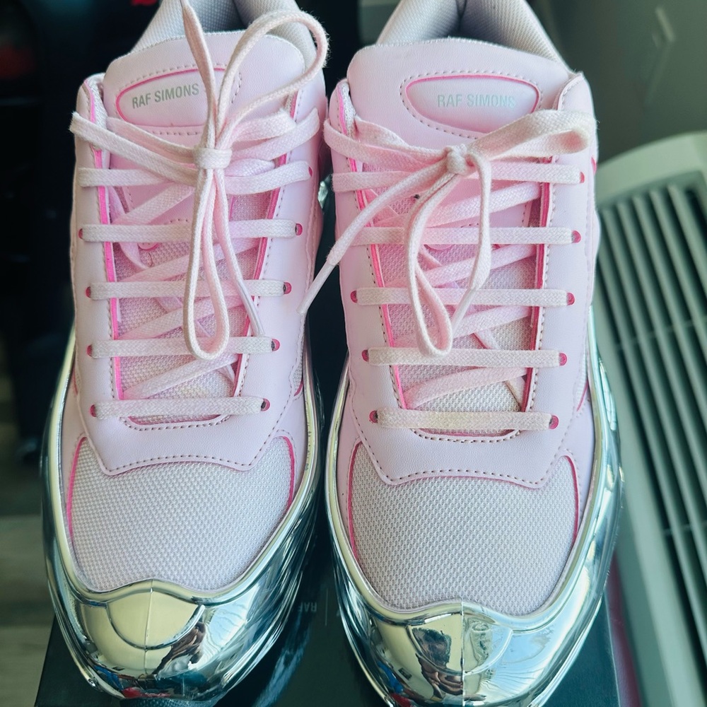 Raf Simons Pink and Silver RS Ozweego Sneakers